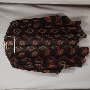 Elodie Kimono Blouse - Size M - Open Front Tunic - Semi Sheer - 3/4 Sleeve